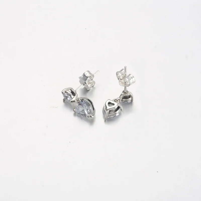 (slika za) Bleščeči uhani Pandora z dvojnim srcem - 291199C01 - Ogled 3