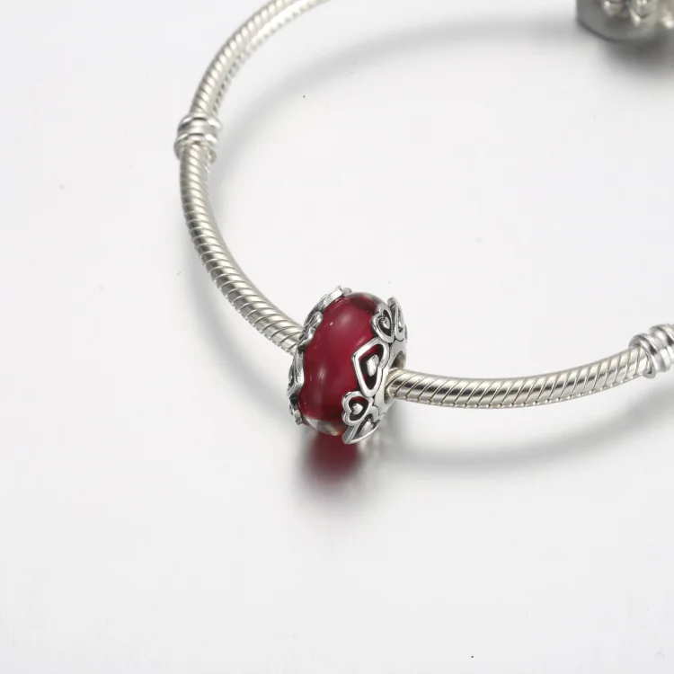 Obesek iz roza muranskega stekla Pandora Reveal Your Love - 791159C00