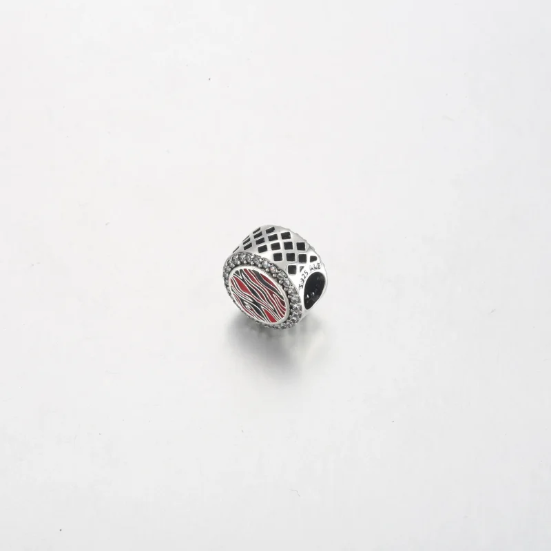 (slika za) Obesek iz srebra šterlinga Pink Zebra s potiskom - 792016CZ_E026 - Ogled 2