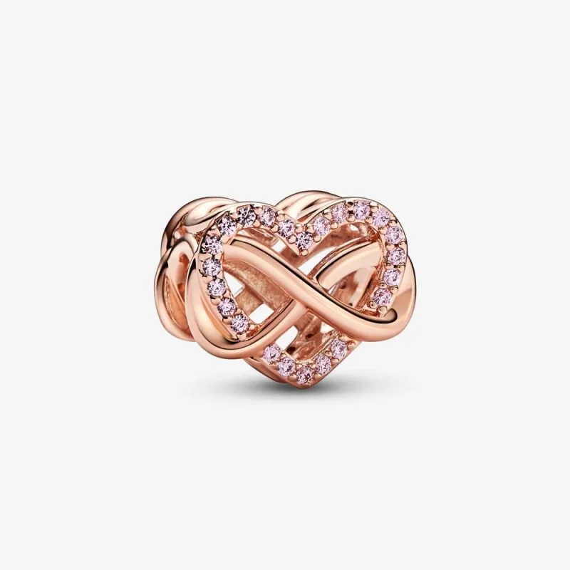(slika za) Obesek Pandora Family Infinity Pink Heart – 782246C01 - Slika izdelka