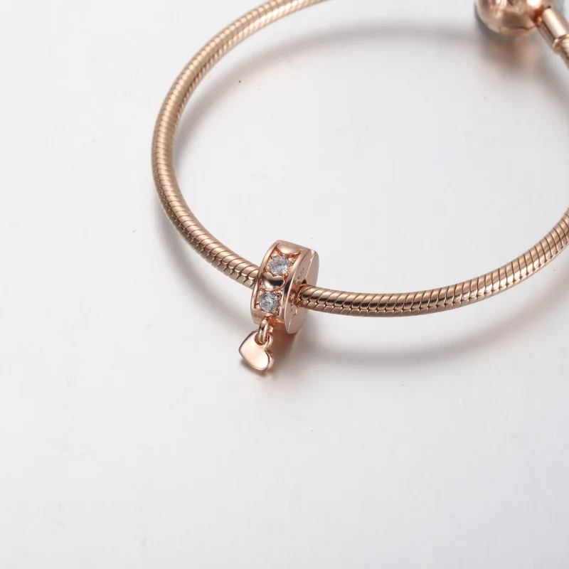 (slika za) Obesek Pandora Infinite Hearts Sparkling Viseča sponka - 782253C01 - Ogled 4