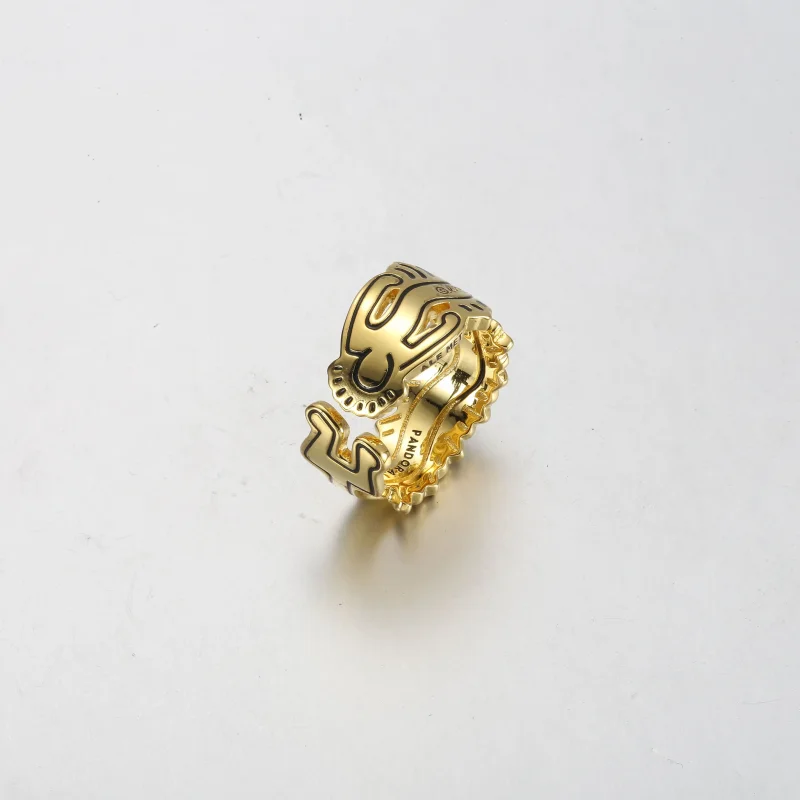 (slika za) Odprti prstan Keith Haring™ x Pandora z mahajočimi figuricami ​ - 162226C01 - Ogled 4