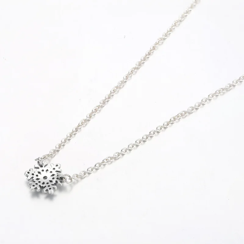 (slika za) Pandora bleščeča ogrlica z obeskom snežinka - 392371C01 - Ogled 3