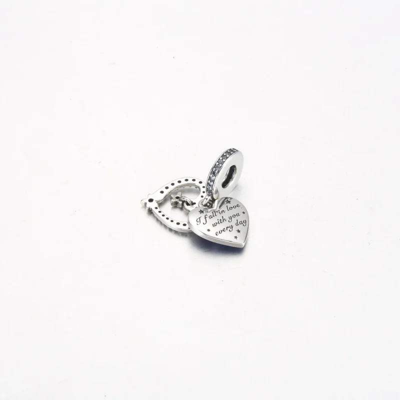 (slika za) Pandora Celestial Shooting Star Heart Double Viseči obesek - 792356C01 - Ogled 3