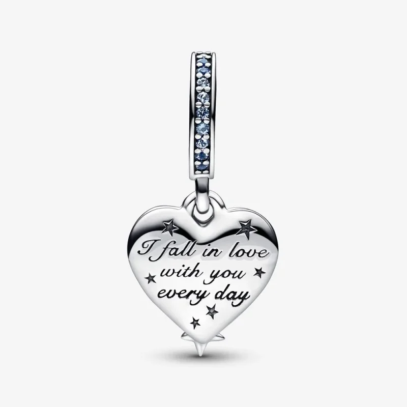 (slika za) Pandora Celestial Shooting Star Heart Double Viseči obesek - 792356C01 - Ogled 5