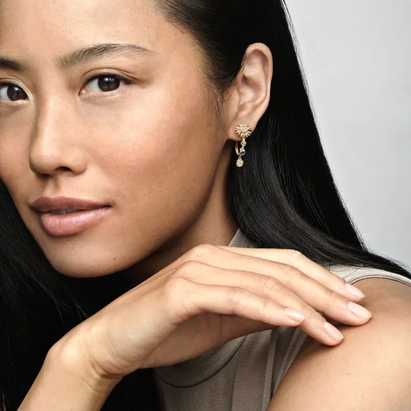 (slika za) Pandora dvobarvni bleščeči obročki uhani Solar System - 262842C01 - Ogled 2