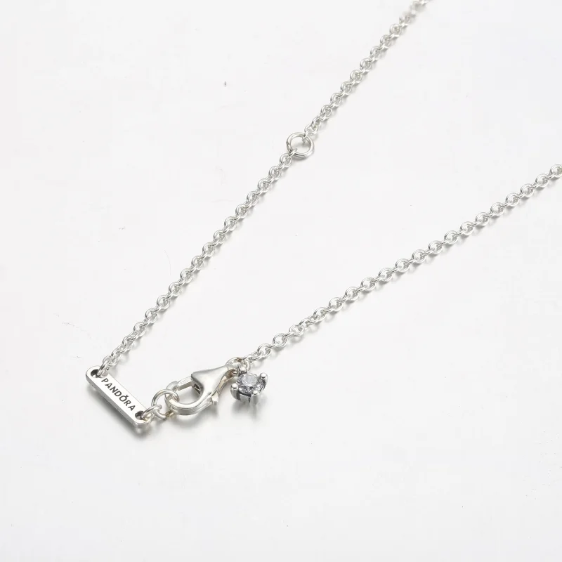 (slika za) Pandora dvojni srčni obesek, bleščeča ogrlica Collier - 391229C01 - Ogled 4