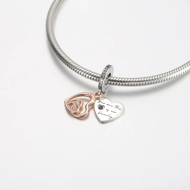 (slika za) PANDORA Dvojni viseči obesek s parom neskončno prepletajočih se src - 781020C01 - Ogled 4