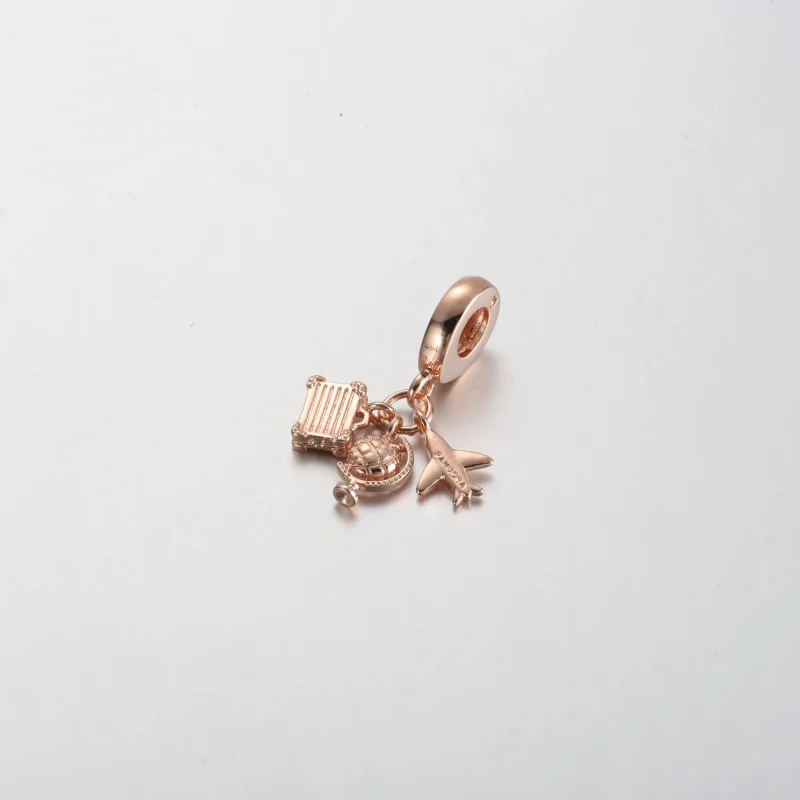 (slika za) Pandora letalo, globus in kovček, trojni viseči obesek - 789435C01 - Ogled 3