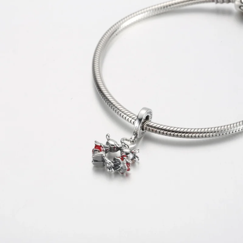 (slika za) PANDORA Obesek Disney junakov Miki in Mini Miške, ki se poljubljata - 790075C01 - Ogled 4