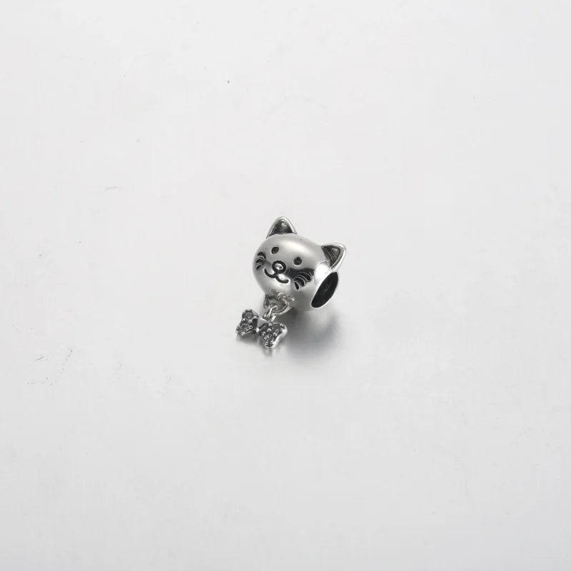 (slika za) PANDORA Obesek mačke s pentljico - 792255C01 - Ogled 2