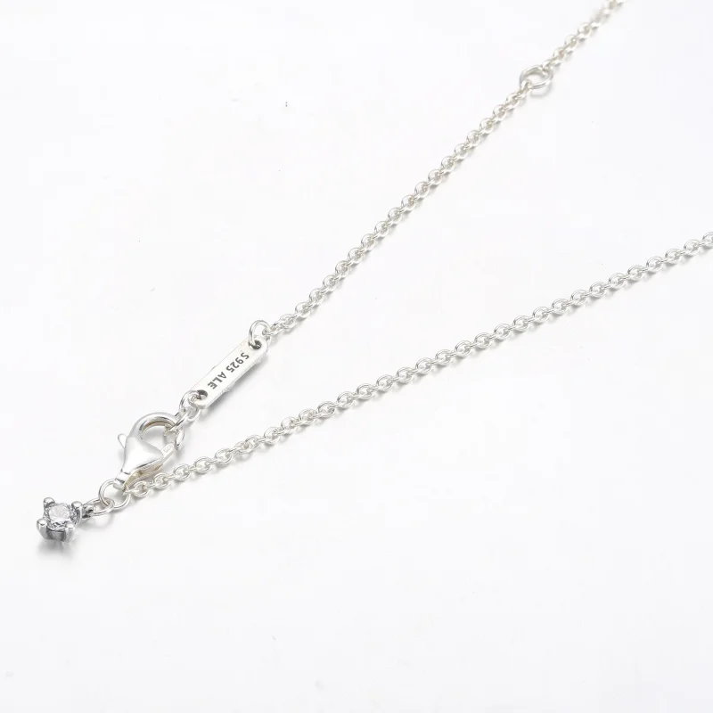 (slika za) Pandora pravokotna bleščeča ogrlica Halo Collier - 392388C01 - Ogled 4