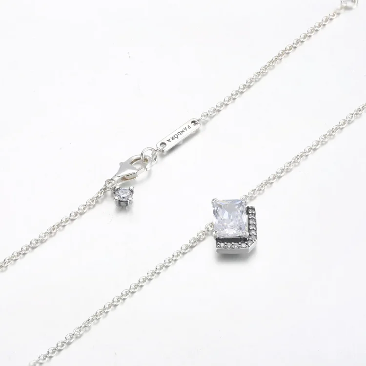 Pandora pravokotna bleščeča ogrlica Halo Collier - 392388C01