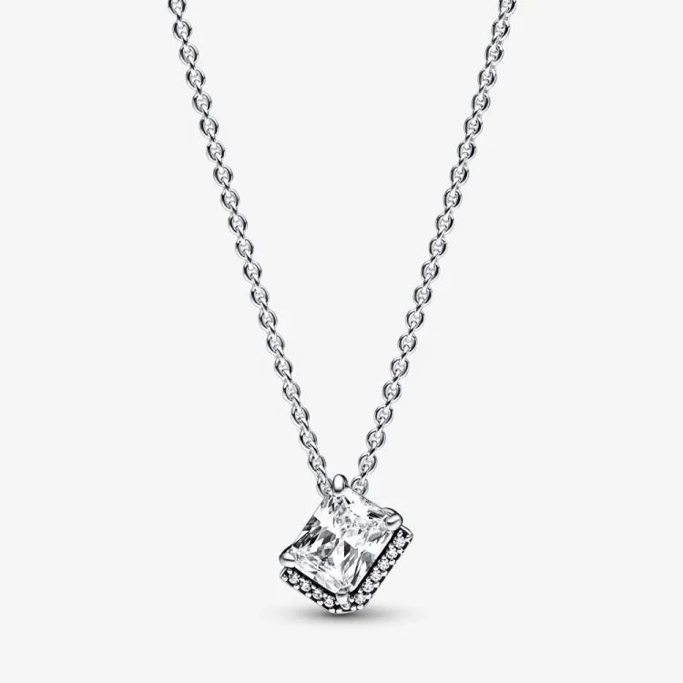 Pandora pravokotna bleščeča ogrlica Halo Collier - 392388C01