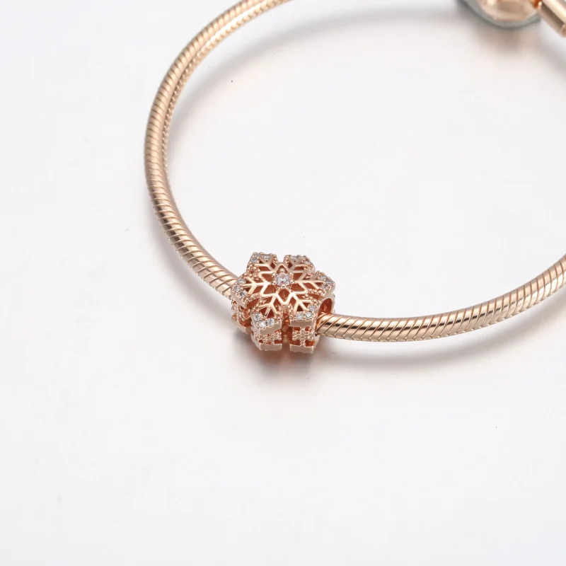 (slika za) Pandora praznični obesek s snežinkami - 782378C01 - Ogled 5