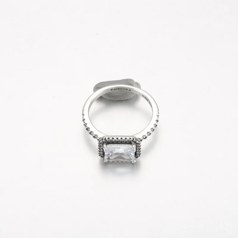 (slika za) PANDORA Sijoči prstan s pravokotno obrobo - 192391C01 - Ogled 3