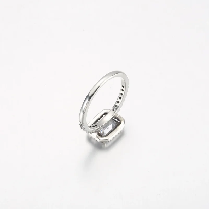 (slika za) PANDORA Sijoči prstan s pravokotno obrobo - 192391C01 - Ogled 5