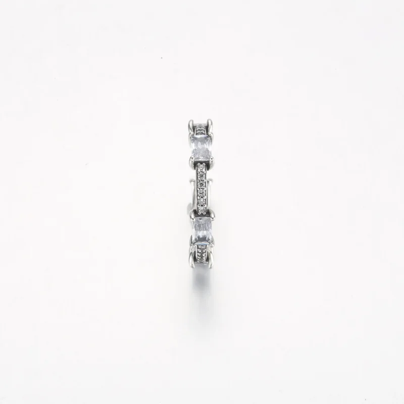 (slika za) PANDORA Sijoči prstan v slogu pavé s pravokotnimi ploščicami - 192397C01 - Ogled 5