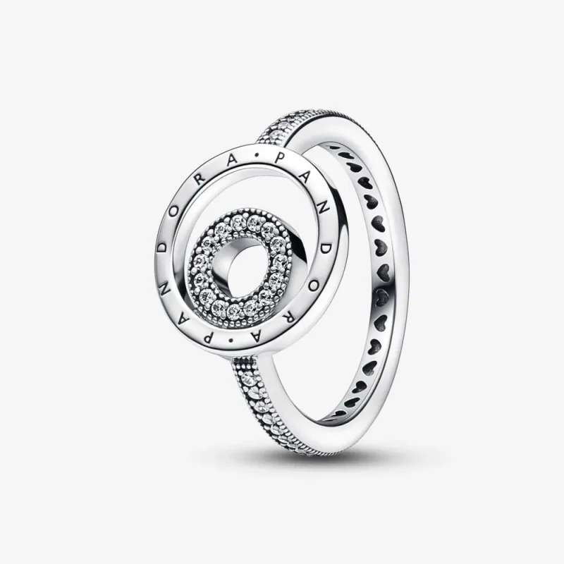 (slika za) Prstan Pandora Signature Circles Pavé - 192316C01 - Slika izdelka