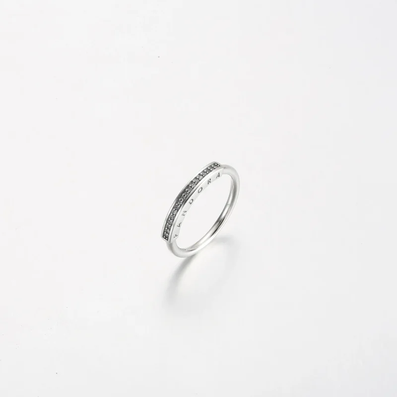 (slika za) Prstan Pandora Signature I-D v slogu pavé - 192283C01 - Ogled 2