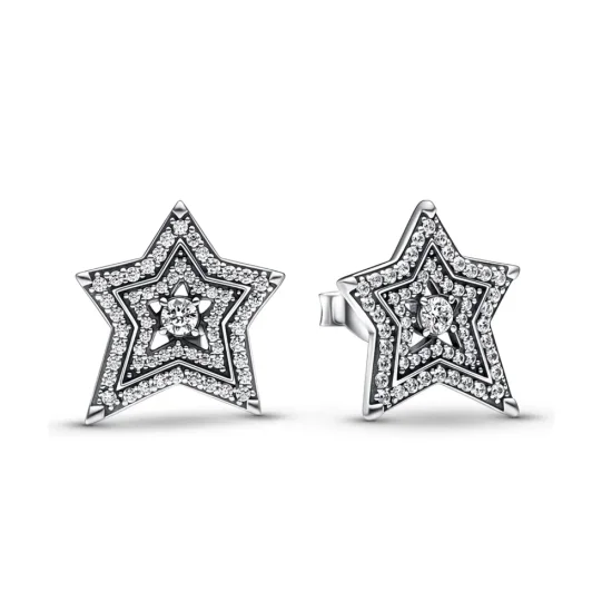 (slika za) Uhani Pandora Celestial Asymmetric Star Stud - 292415C01