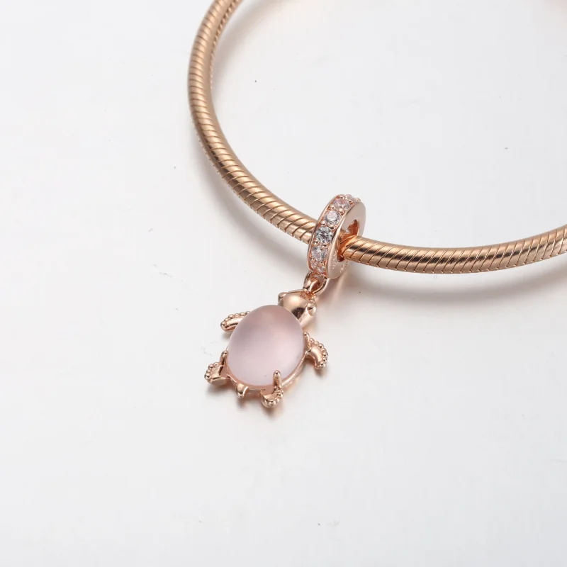 (slika za) Viseči obesek iz rožnate morske želve iz muranskega stekla Pandora - 788939C01 - Ogled 4