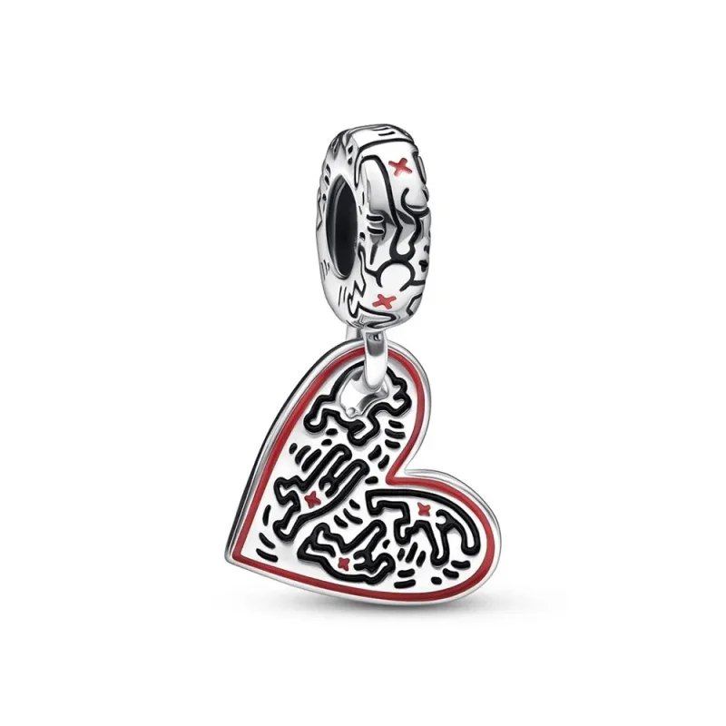 (slika za) Viseči obesek Keith Haring™ x Pandora z linijskim srčastim motivom - 792215C01 - Slika izdelka