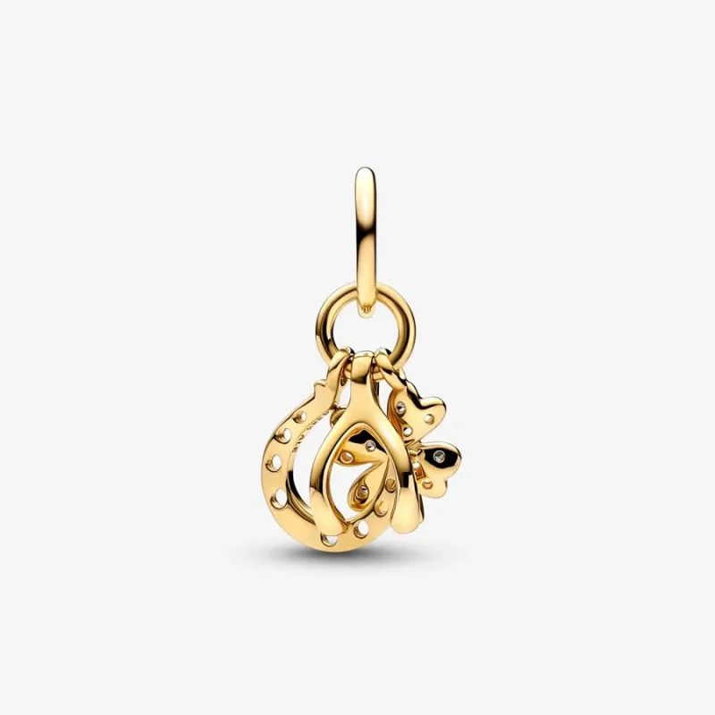 (slika za) Viseči obesek Pandora Lucky Clover, Wishbone & Horseshoe - 752337c01 - Ogled 5