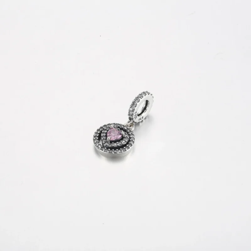 (slika za) Viseči obesek Pandora Sparkling Double Halo Heart - 791476C01 - Ogled 2