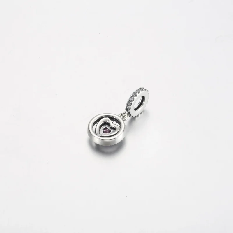 (slika za) Viseči obesek Pandora Sparkling Double Halo Heart - 791476C01 - Ogled 3