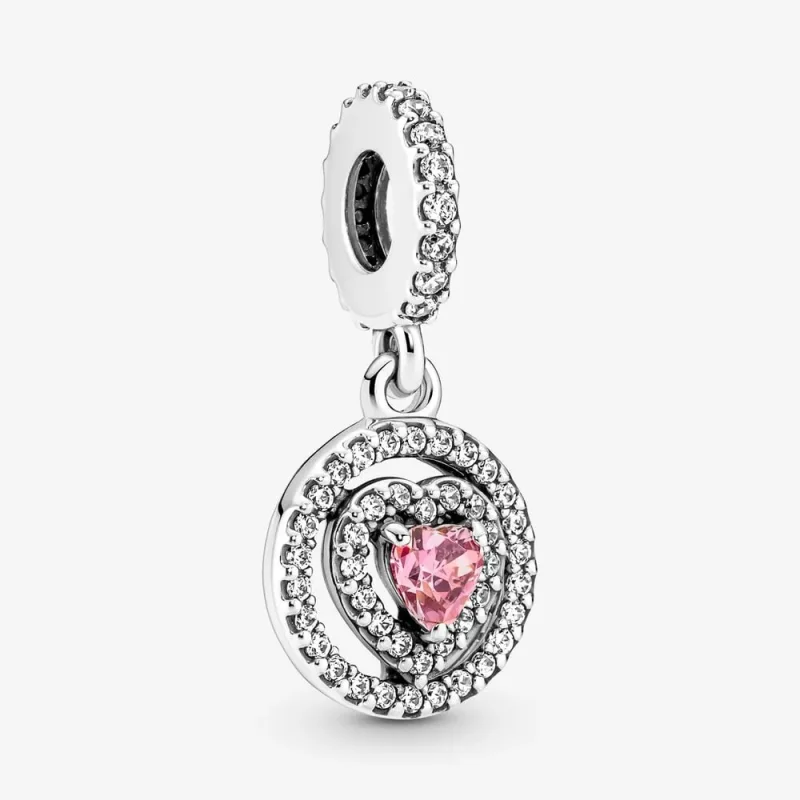 (slika za) Viseči obesek Pandora Sparkling Double Halo Heart - 791476C01 - Slika izdelka