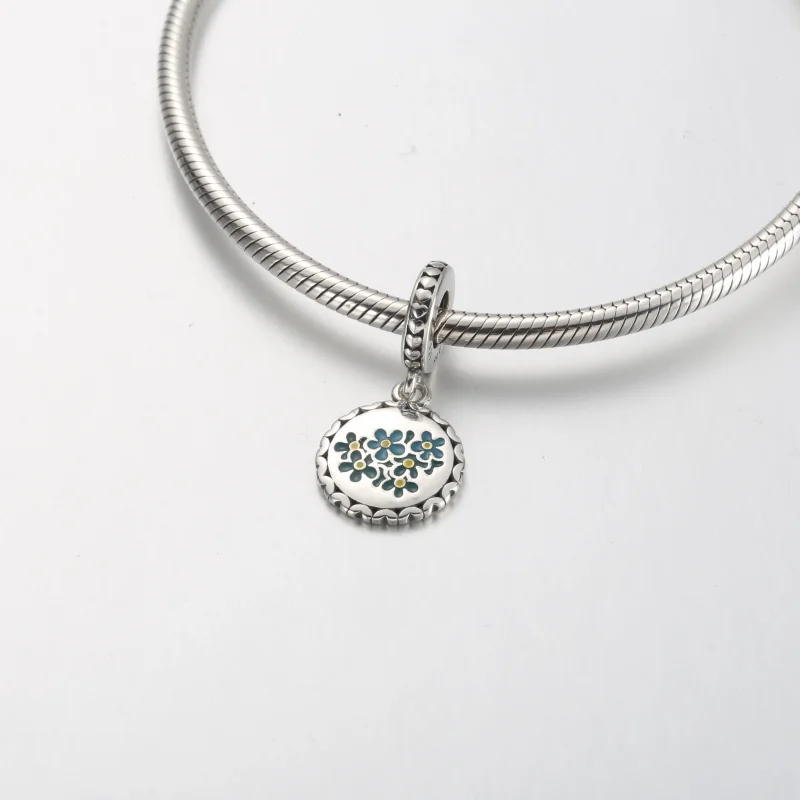 (slika za) Viseči obesek s cvetjem Pandora Modra Nezabavna - 792018C00_E031 - Ogled 4