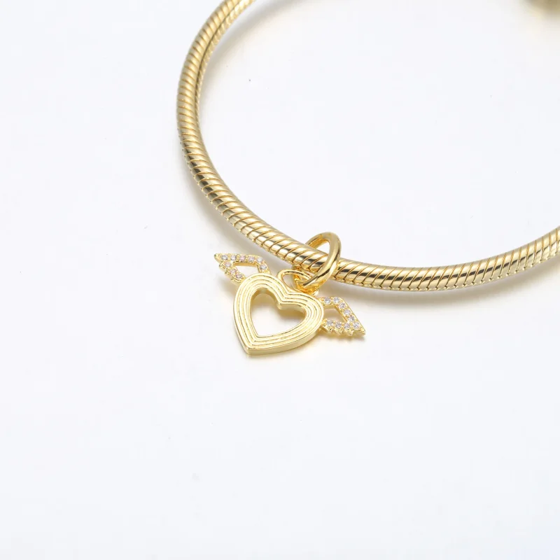 (slika za) Viseči obesek s srcem in angelskimi krili Pandora - 752362C01 - Ogled 4