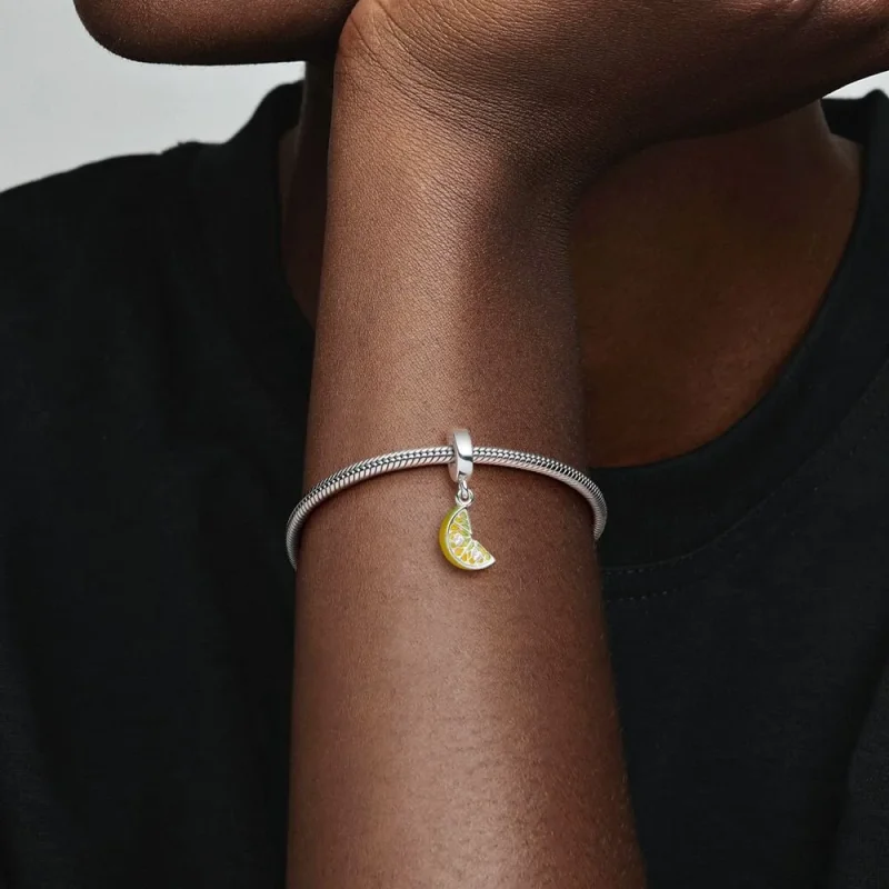 (slika za) Viseči obesek z rezino limone Pandora - 791696C01 - Ogled 5