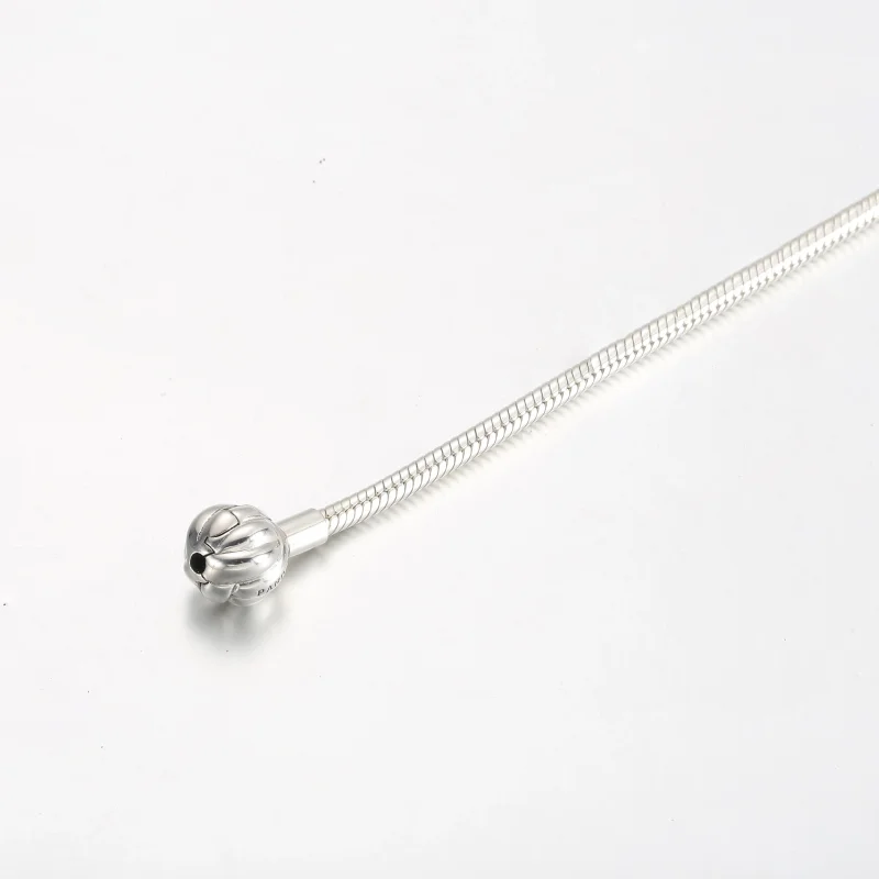 (slika za) Zapestnica iz srebra sterling z verižico Pandora Snake z zaponko za ljubezenski - Ogled 4