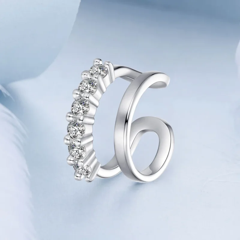 (slika za) Dvoslojna ušesna manšeta v stilu PANDORA - BSE964 - Ogled 2