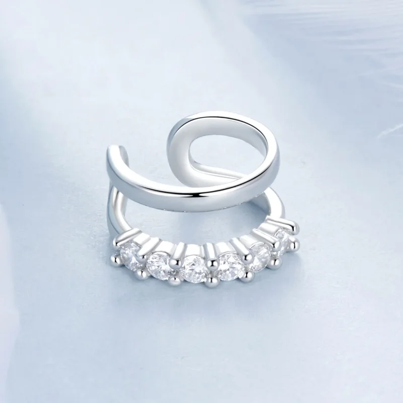 (slika za) Dvoslojna ušesna manšeta v stilu PANDORA - BSE964 - Ogled 3