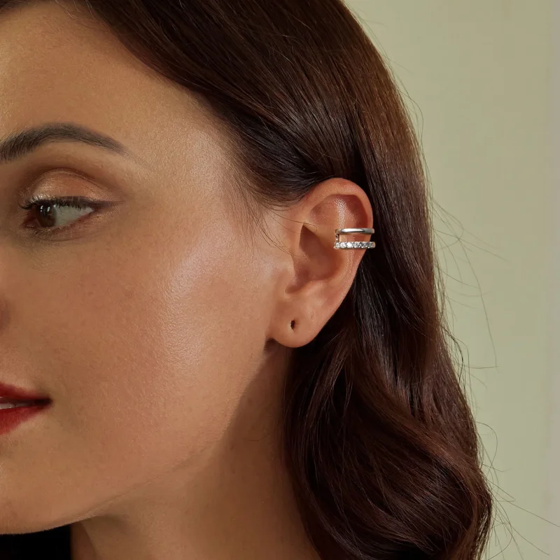 (slika za) Dvoslojna ušesna manšeta v stilu PANDORA - BSE964 - Ogled 6