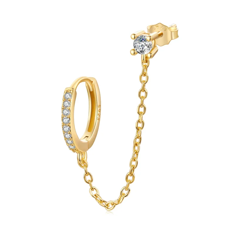 (slika za) Izvrstni pozlačeni uhani v stilu PANDORA - SCE1678-B - Slika izdelka