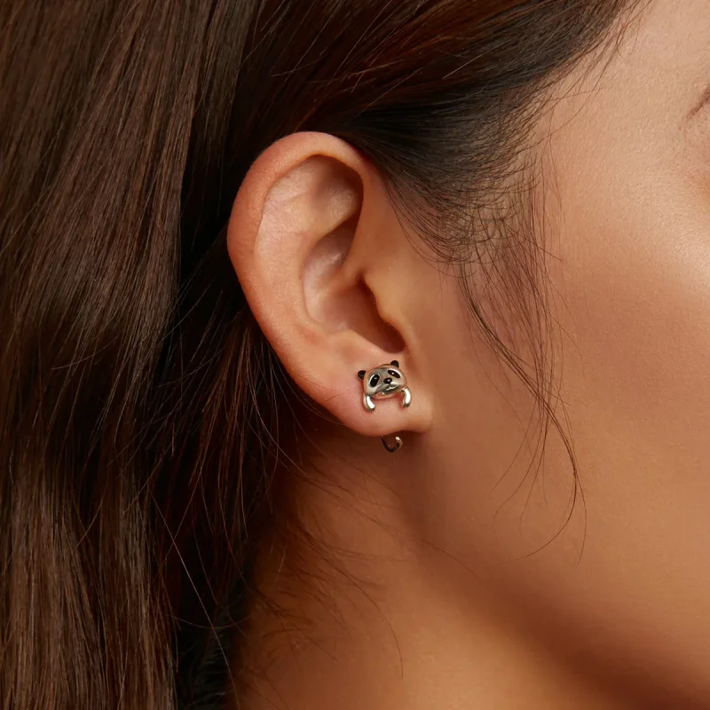 (slika za) Mini panda uhani v stilu PANDORA - BSE568 - Ogled 6