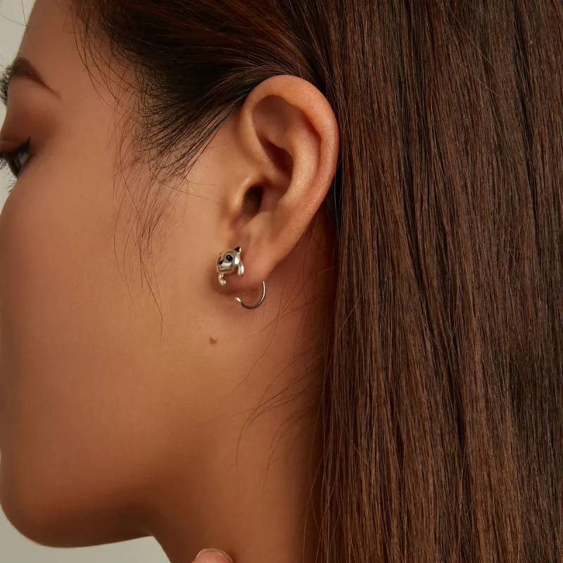 (slika za) Mini panda uhani v stilu PANDORA - BSE568 - Ogled 8