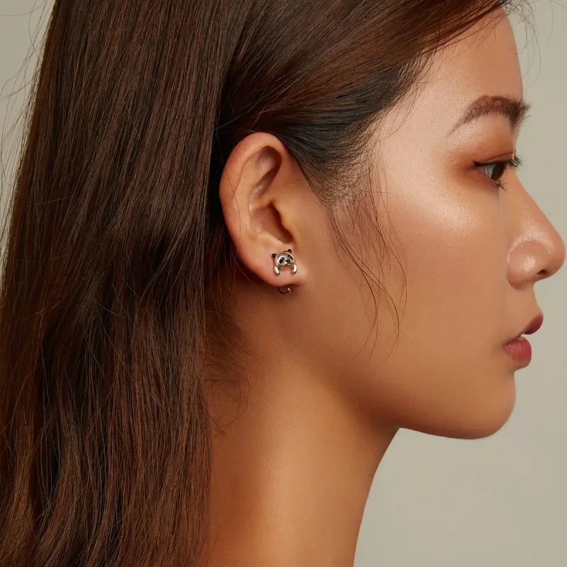 (slika za) Mini panda uhani v stilu PANDORA - BSE568 - Ogled 9