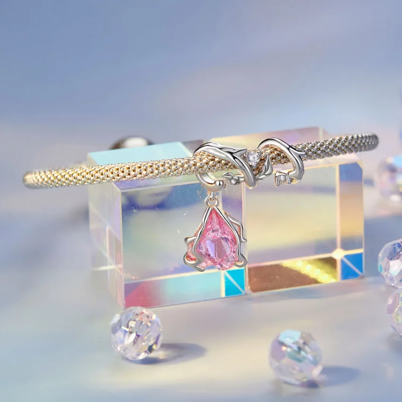 (slika za) Obesek z uvelimi vrtnicami v stilu PANDORA - SCC2697 - Ogled 3