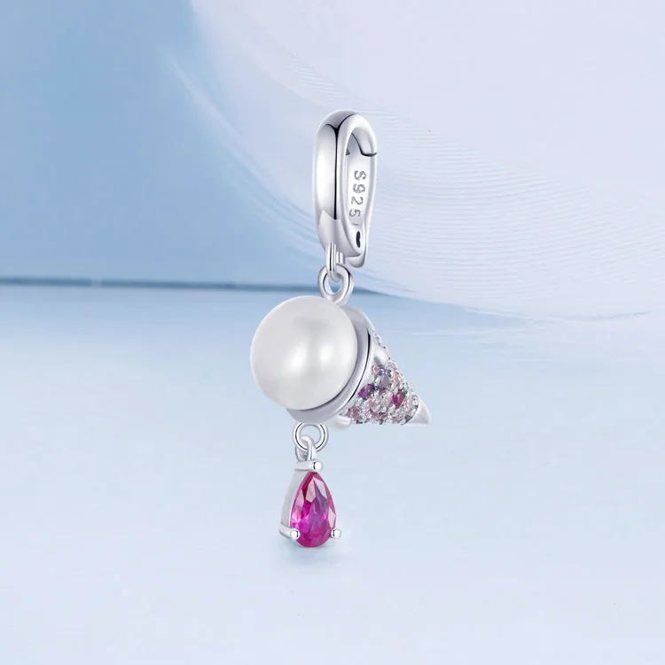 Obesek za sladoled PANDORA Style Natural Pearl - BSC962