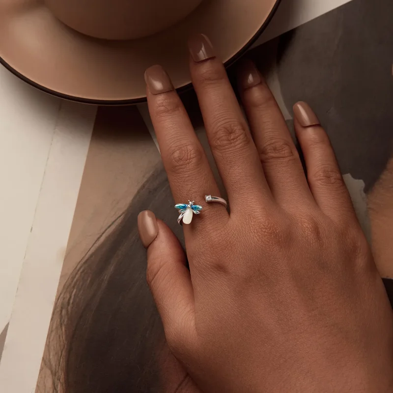 (slika za) Odprt prstan s kresnikom v stilu PANDORA - BSR514-E - Ogled 7