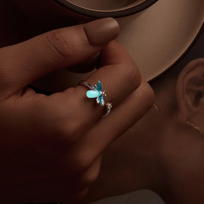 (slika za) Odprt prstan s kresnikom v stilu PANDORA - BSR514-E - Ogled 8