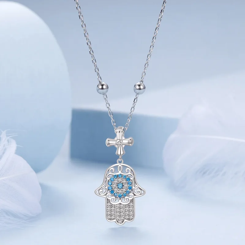 (slika za) Ogrlica PANDORA Style Hand Of Fatima - BSN369 - Ogled 3