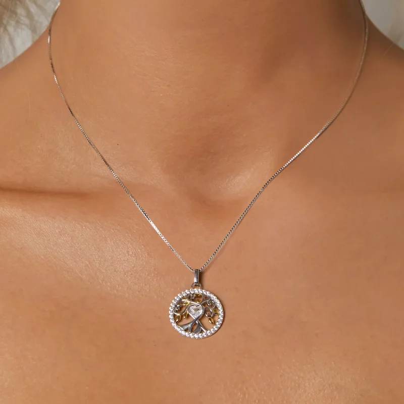 (slika za) Ogrlica v slogu PANDORA Drevo življenja - BSN371 - Ogled 5