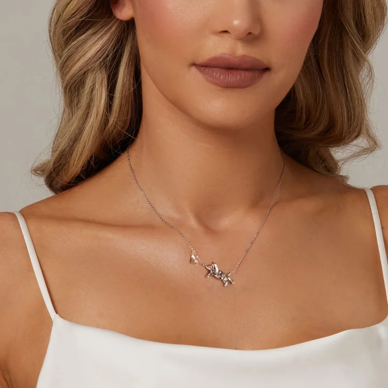 (slika za) Ogrlica z mačko in metuljem v stilu PANDORA - SCN514 - Ogled 6