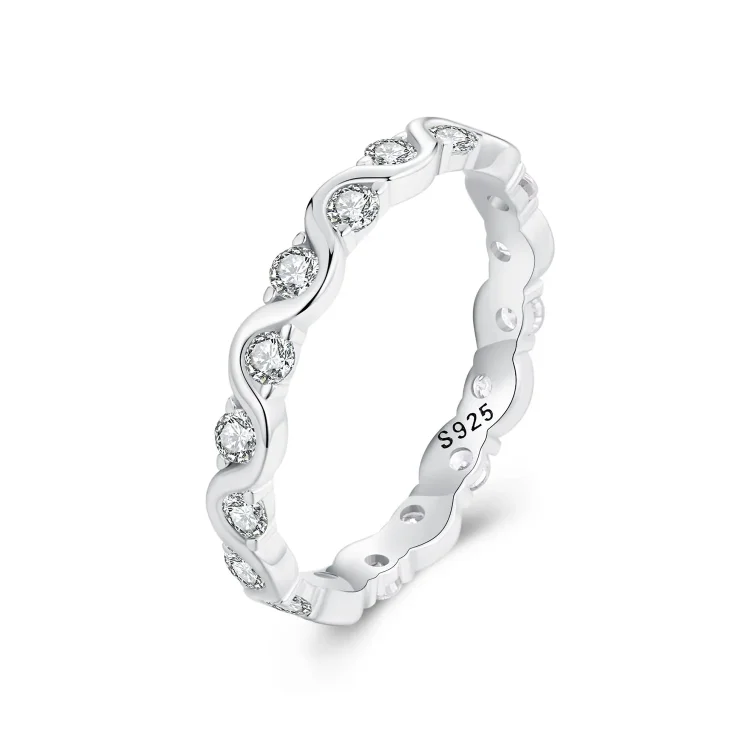 PANDORA stilski prstan z valovi - BSR515
